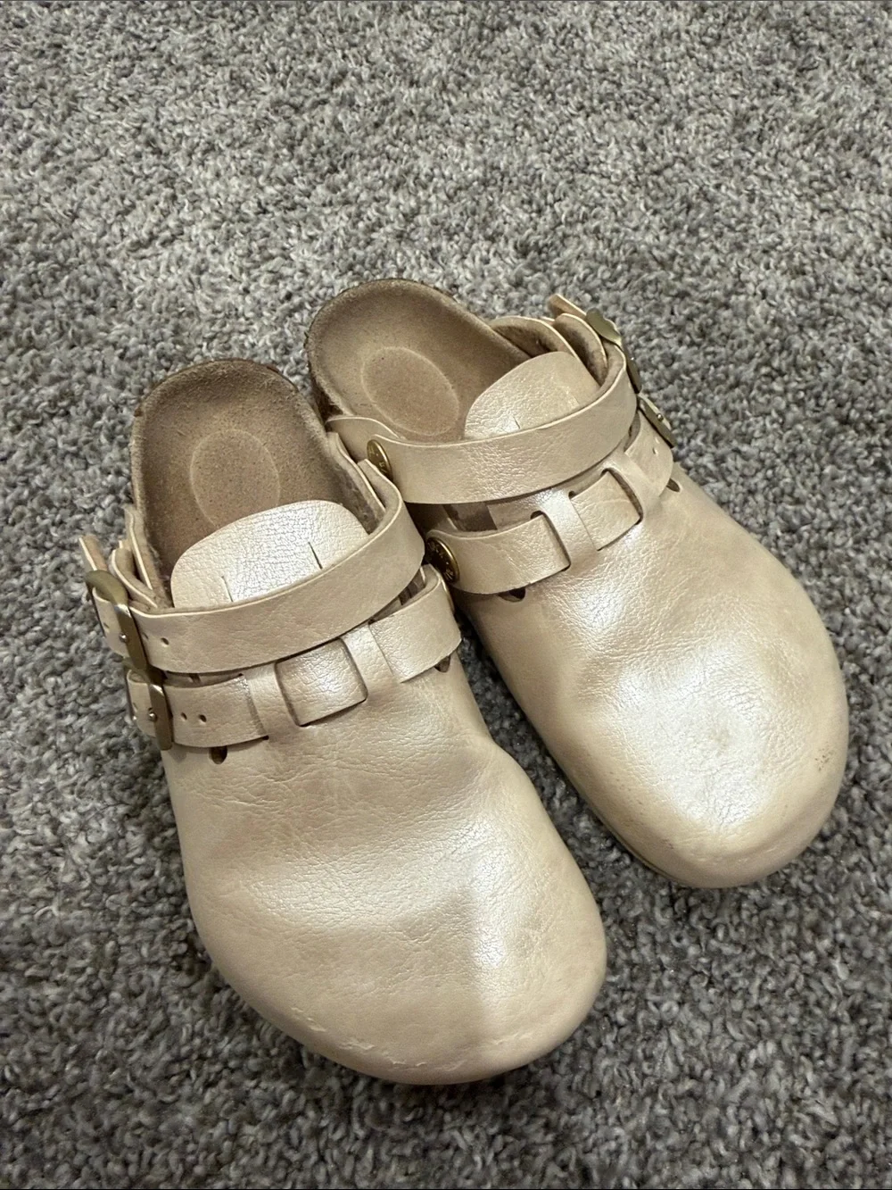 Birkenstock Kay Kids Birko-Flor in Graceful Pearl White, size 12-12.5